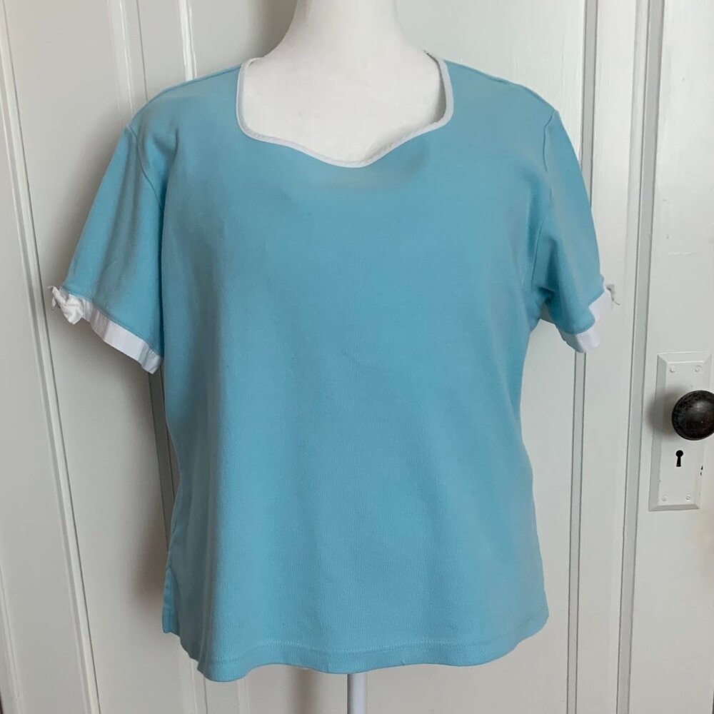 Westbound XL short-sleeve baby blue T-shirt, white piping